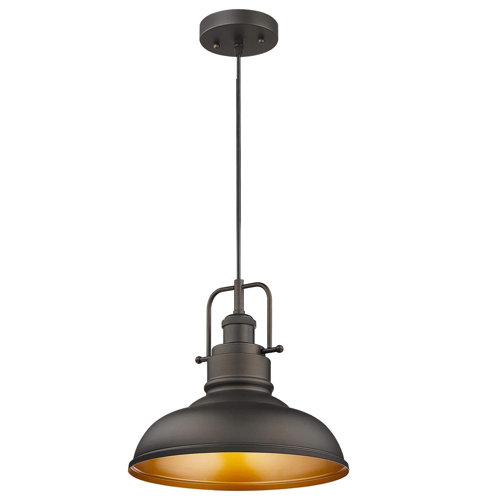 Castillon 1-Light Pendant Light with Metal Dome Shade